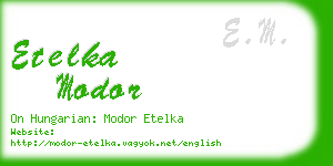 etelka modor business card